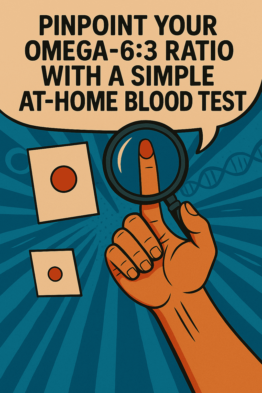 Pinpoint your Omega-6:3 ratio with a simple at-home blood test using a fingertip sample.